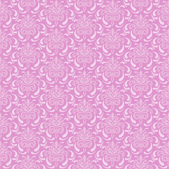 Abstract floral seamless pattern. Floral wallpaper. Paper art style. Decorative elegant design. Image colors: dark pink, pastel pink. Template for your graphic design. Vector illustration
