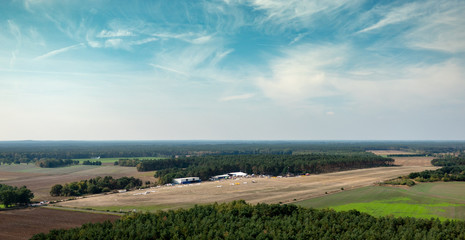Fototapeta na wymiar Airfield of Wilsche, taken during landing approach with gyrocopter