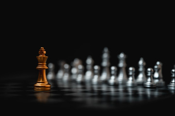 Leader and success business competition concept. Chess board game strategy