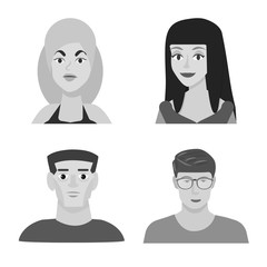 Isolated object of avatar and creative symbol. Collection of avatar and person stock vector illustration.