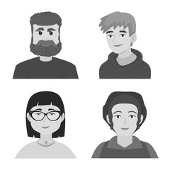 Isolated object of profession and office logo. Set of profession and fashion stock vector illustration.