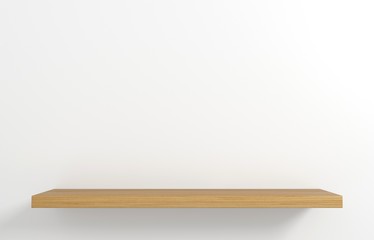 Wooden shelves for goods showcase