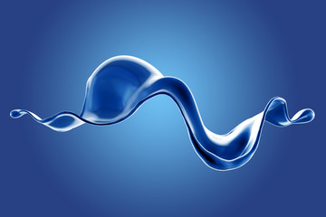 Splash fluid. 3d illustration, 3d rendering.