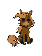 Pony Pferd sitzen spass Mädchen süss lieb springen spielen frech lächeln 3c