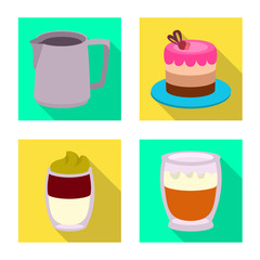 Vector design of cafe and house symbol. Set of cafe and service stock vector illustration.