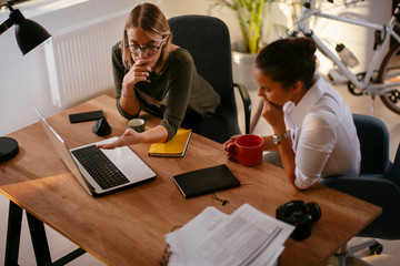 Colleagues working on project