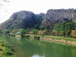 Fototapeta premium Nam Song River near Vang Vieng in Laos