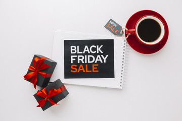 Black friday sale campaign with coffee