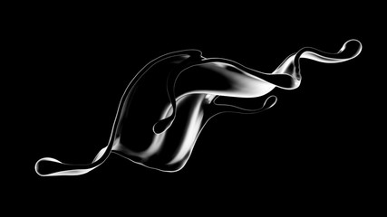 Splash fluid. 3d illustration, 3d rendering.