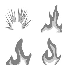 Vector design of flaming and danger sign. Collection of flaming and dangerous stock symbol for web.