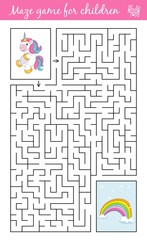 Help unicorn find path to rainbow bridge through the labyrinth. Maze game
