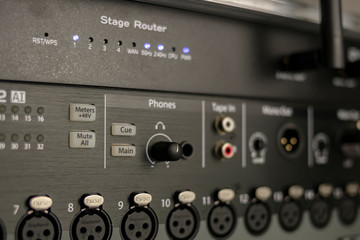 Audio inputs of a wifi stage mixer