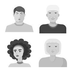 Vector illustration of profession and office symbol. Set of profession and fashion stock symbol for web.