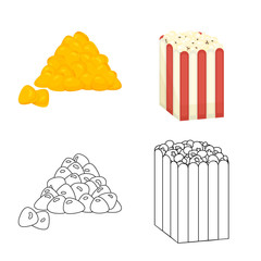 Vector design of cornfield and vegetable sign. Collection of cornfield and vegetarian vector icon for stock.