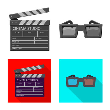 Vector illustration of television and filming logo. Set of television and viewing vector icon for stock.