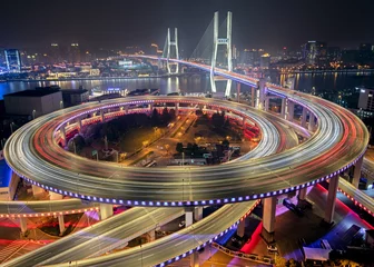 Cercles muraux Pont de Nanpu Nanpu Bridge Lights, Shanghai