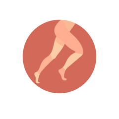 Icon with marked painful areas on the legs