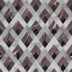 Poster Im Rahmen Marble Luxury Geometric Seamless Pattern. Vector Repeat Background © kronalux