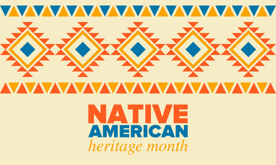 Native American Heritage Month in November. American Indian culture. Celebrate annual in United States. Tradition pattern. Poster, card, banner and background. Vector ornament, illustration