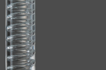 glass cooling coil to cool the liquid under running water