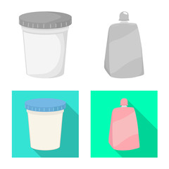 Vector illustration of organic and lactose sign. Set of organic and farm vector icon for stock.