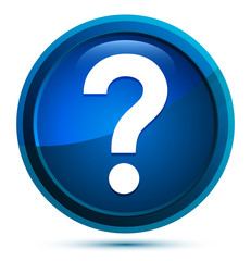 Question mark icon elegant blue round button illustration