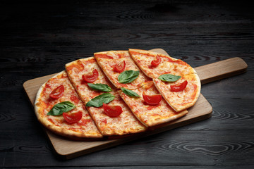 pizza with tomatoes, mozzarella and tartar sauce