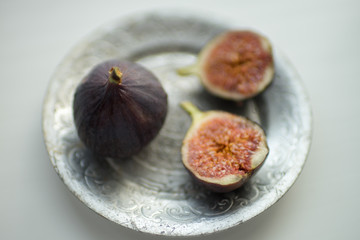 One whole fig and the second cut in half