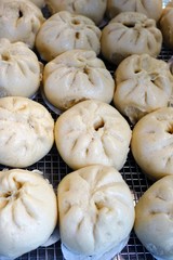 Chinese pork and vegetable steam buns