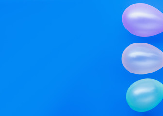 Flat lay birthday balloons with copy space