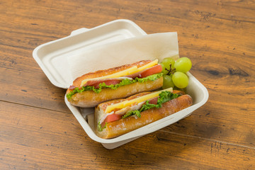 手作りサンドイッチ Homemade sandwich lunch set at a picnic