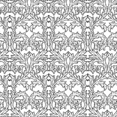 Seamless background of drawn floral vintage elements