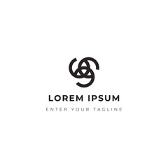 Abstract Logo Circle Design, Monogram Icon Simple, Vector Stock Eps 10.