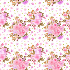 elegant pink and purple seamless floral pattern