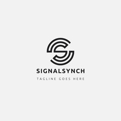 logo letter s connected, symbol wifi + letter s.