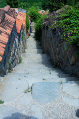 Narrow Staircase Along the Walls