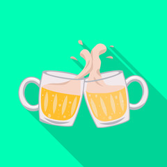 Vector design of beer and mug sign. Web element of beer and glass vector icon for stock.
