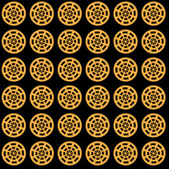 Illustration with repetitive geometric shapes covering the background. Drawing with colored pattern that can be used as a web pattern, wallpaper, digital graphics, gifts and artistic decorations.