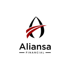 Illustration abstract sign A finance logo design