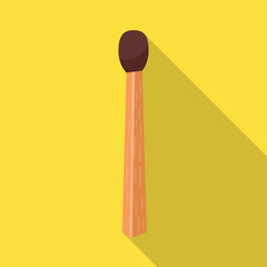Vector design of matchstick and household sign. Web element of matchstick and small stock symbol for web.