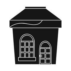 Vector illustration of store and window symbol. Set of store and glass vector icon for stock.