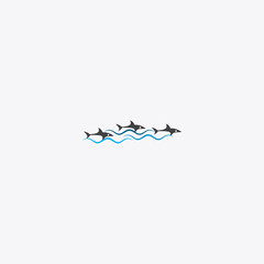 shark electronic sport game vector logo design template