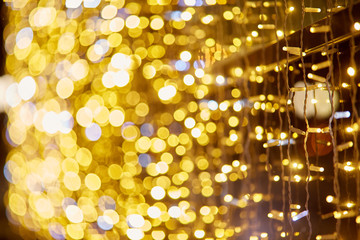 Background with LED lights garland