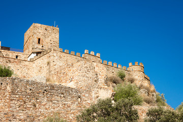 Obraz premium Side of Miraflores Castle in Alconchel (Badajoz), Spain