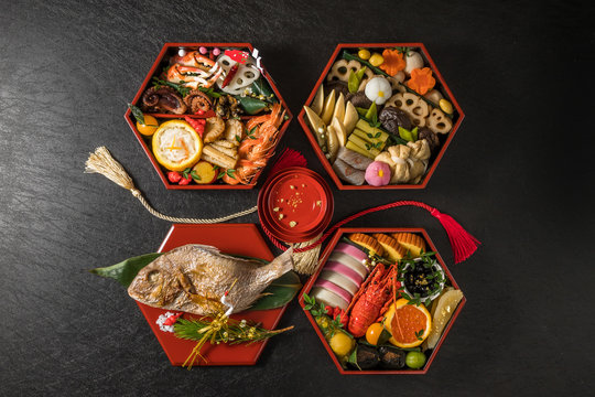 一般的なおせち料理 General Japanese New Year dishes(osechi)