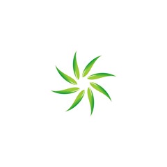 abstract circle leaf logo template
