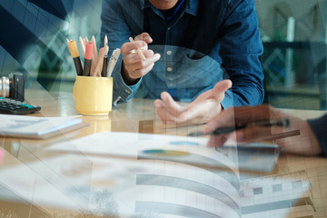 business people have a meeting. businessman working analyzing performance revenue with team.