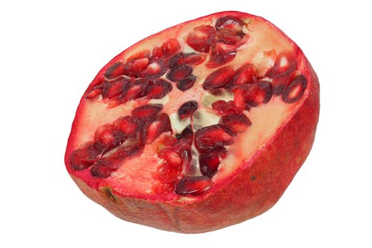 Pomegranate on white