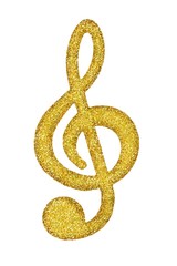Obraz premium Gold G-clef on white