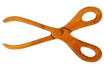 Wooden serving tongs